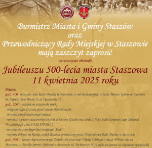 Uroczyste obchody Jubileuszu 500-lecia miasta Staszowa