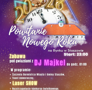 Powitanie Nowego Roku 2026 na Rynku w Staszowie