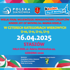 Wielki Finał Wojewódzki Minisiatkówki Chłopców -  KINDER JOY OF MOVING im. Marka Kisiela