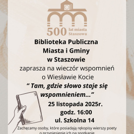 Wieczór wspomnień o Wiesławie Kocie