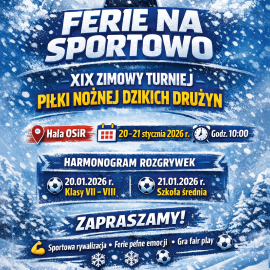 „Ferie na sportowo” – XIX Zimowy Turniej Piłki Nożnej Dzikich Drużyn
