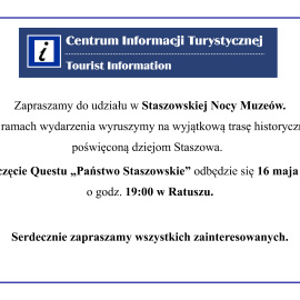 Quest historyczny podczas Staszowskiej Nocy Muzeów