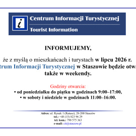 W lipcu Centrum Informacji Turystycznej otwarte także w soboty i niedziele