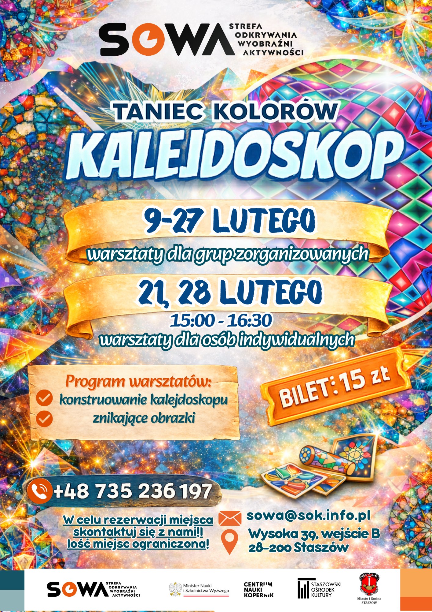 plakat informacyjny - tekst na  dole