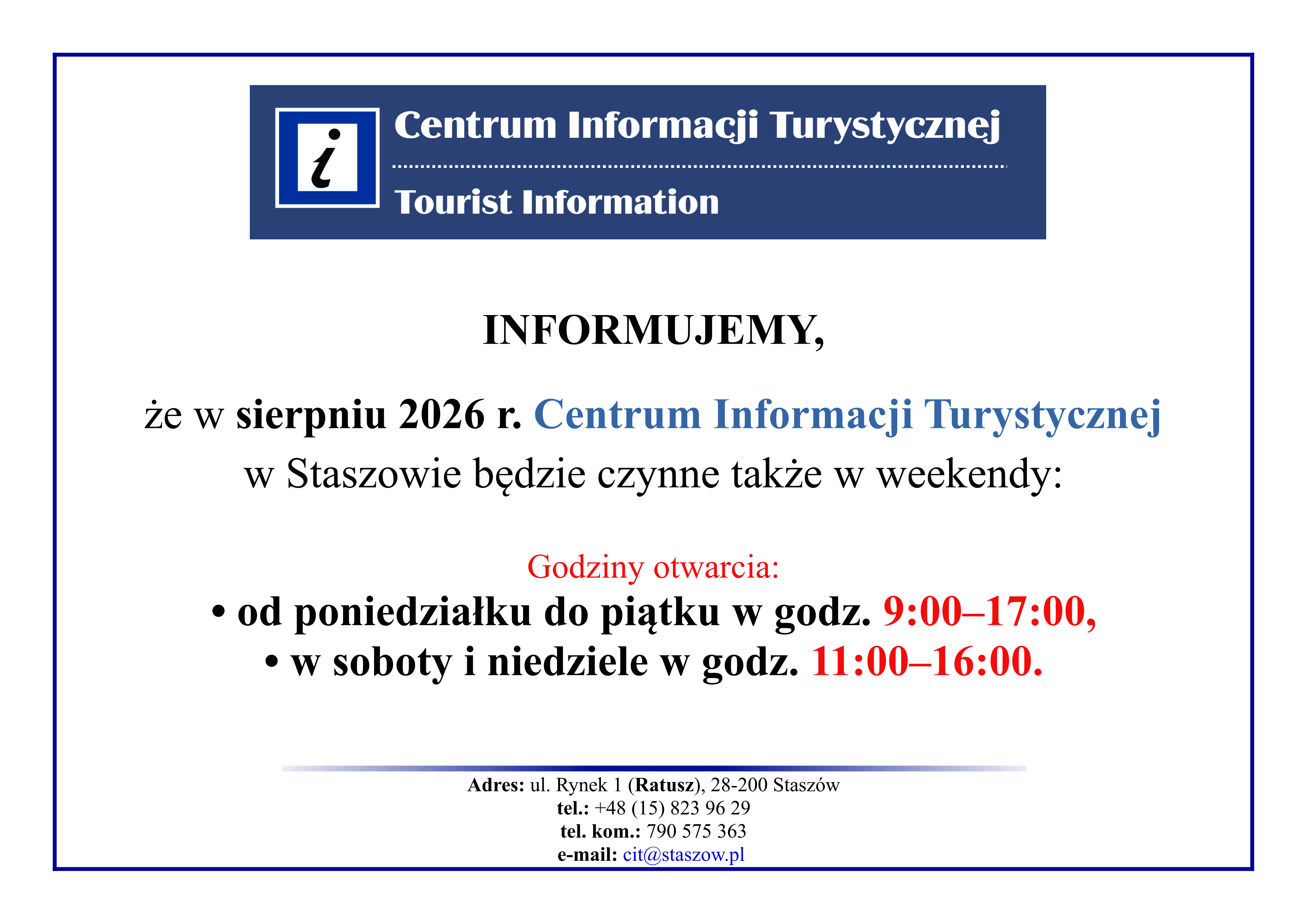 ogłoszenie - tekst niżej
