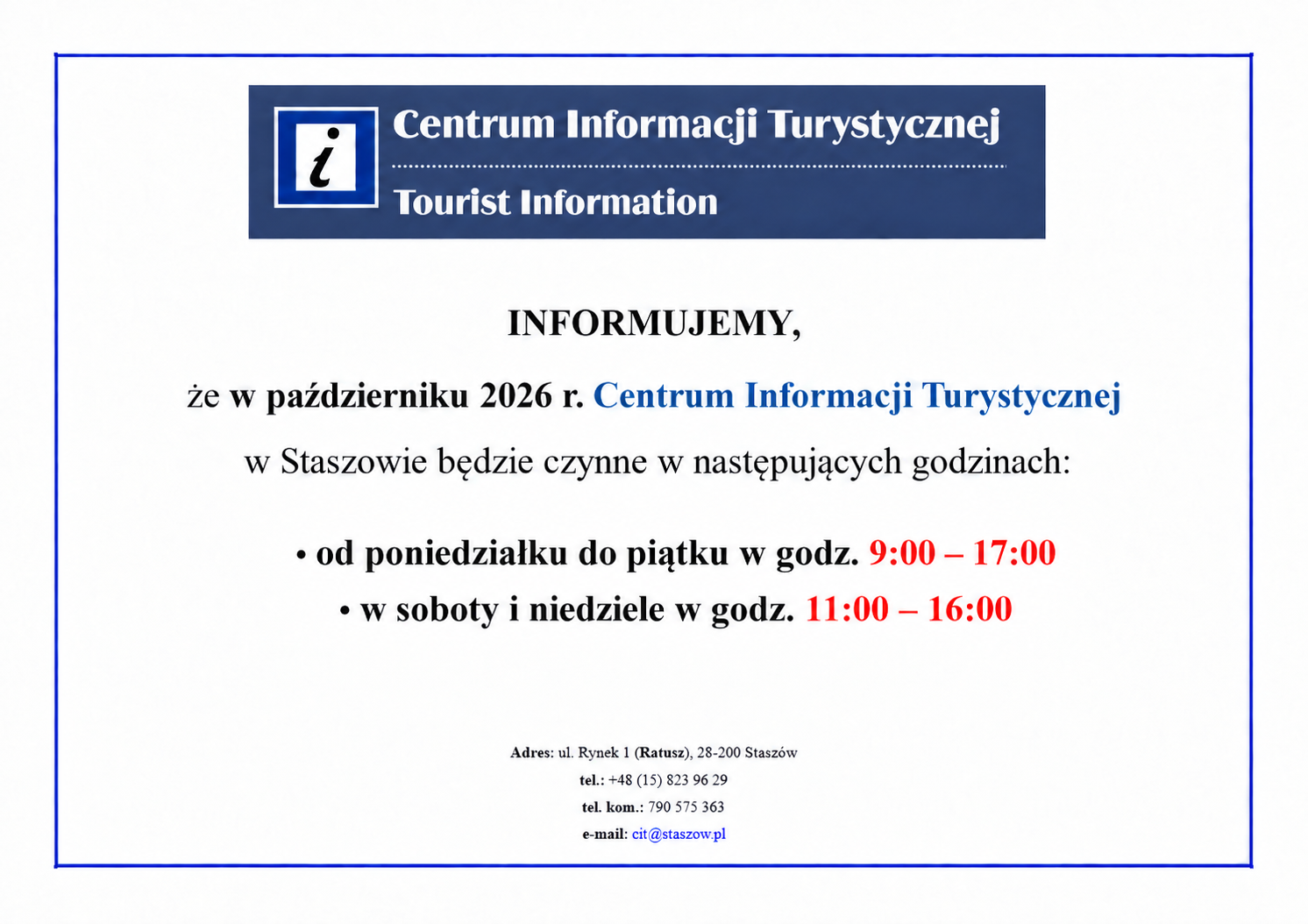 plakat informacyjny